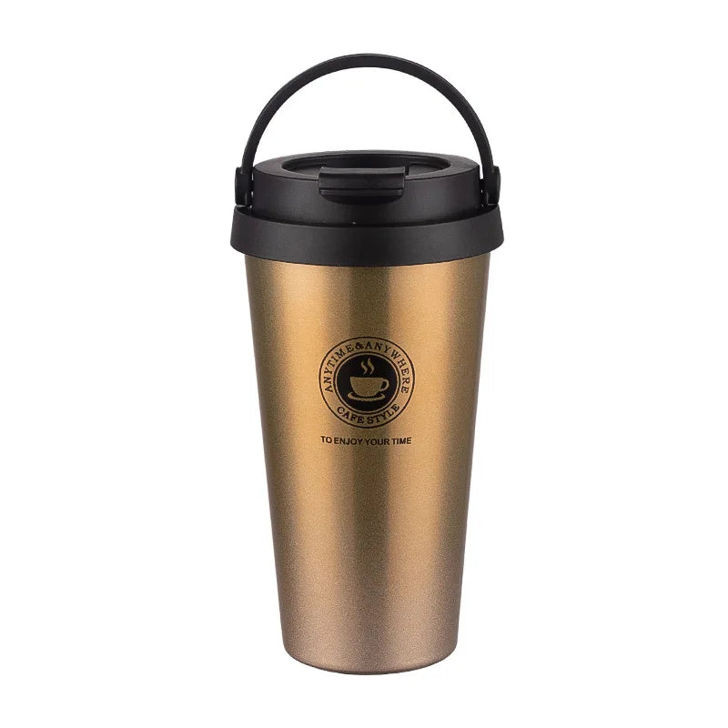 FX Factory Hot Sale 500ml Gold Coffee Mug Outdoor Traveling Tumbler With Custom Logo Portable Water Bottle