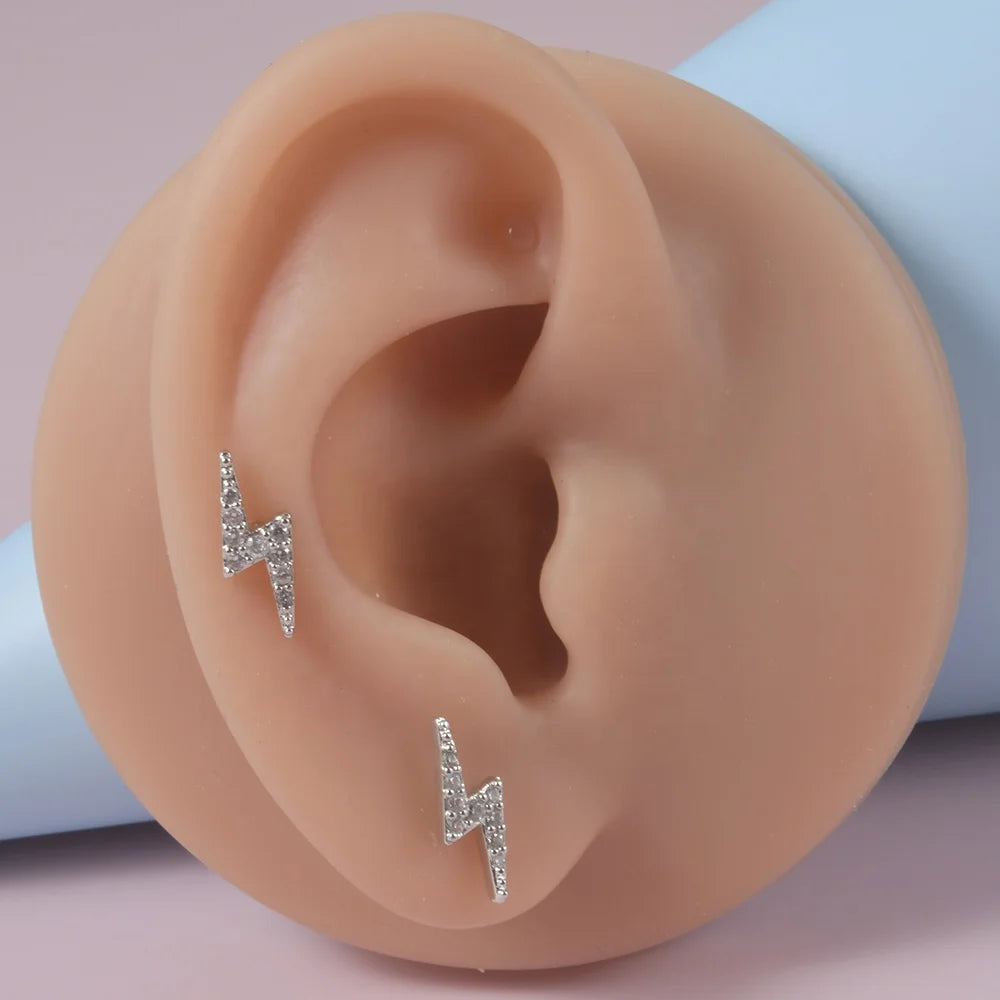 Zircon Surgical Steel Lighting Nose Studs & Cartilage Rings for Wedding Piercing Trendy Women's Unisex Wholesale