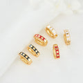 Factory Wholesale Fashionable Women's Jewelry Earrings 14K Gold Plated Enamel Red White Black Round Hoop Earrings