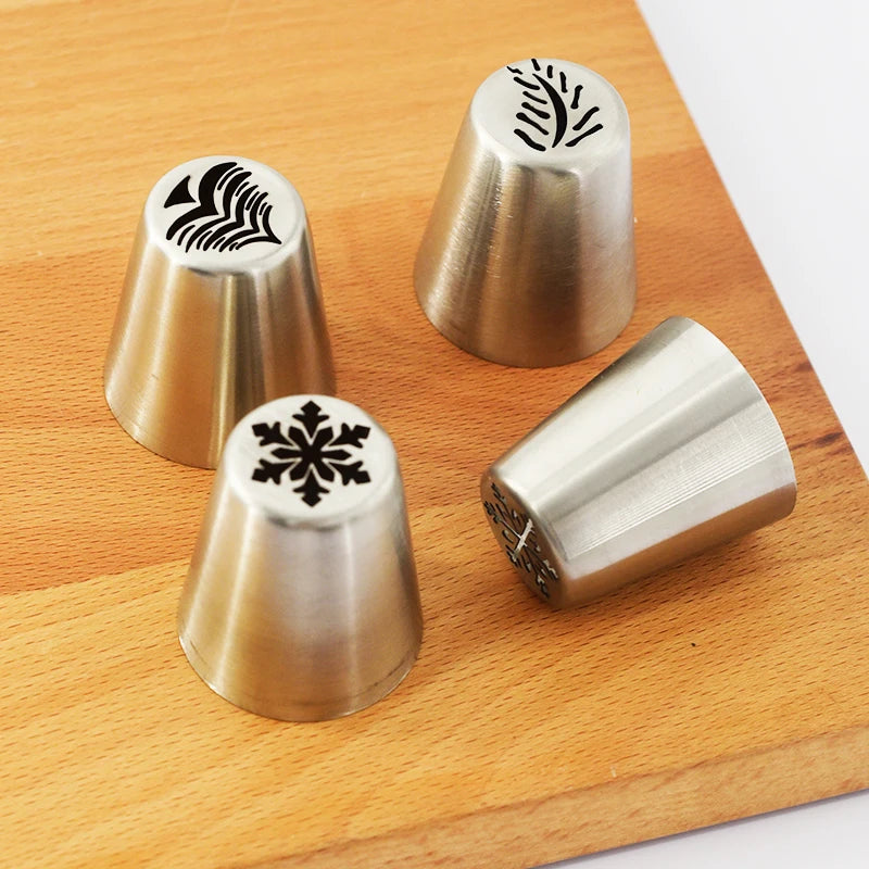 Gemhye GMSC034 4PCS Stainless Steel Eco-Friendly Food Grade Cake Decoration Piping Tips Sets Nozzles for Outdoor Use