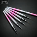 Hot Sale Pink Ombre Handle Custom Logo Different Striper 5mm 10mm 13mm 17mm 20mm 25mm Nail Art Brushes Liner With Lid