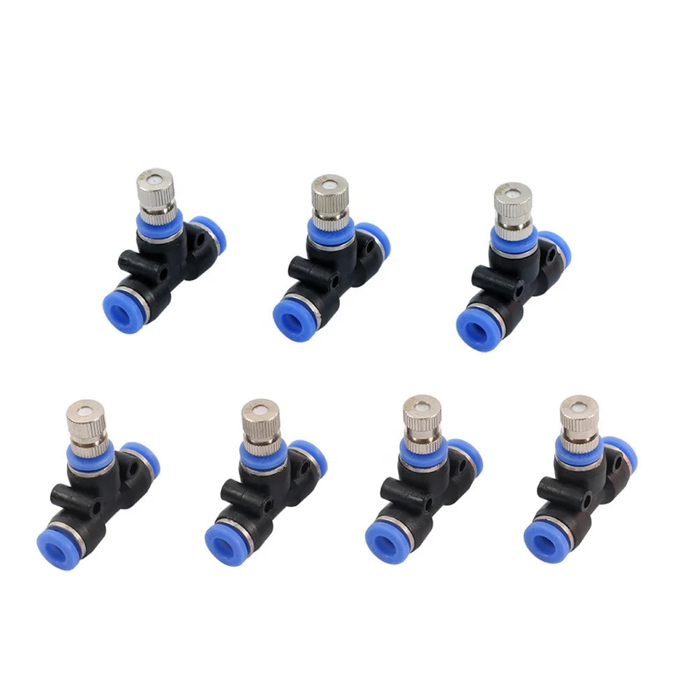 Slip Lock Misting Fog Nozzles With 6mm Quick Tee Connector Greenhouse Mist Spray Nozzle
