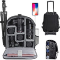 Best Fashion Stylish Black Womens Mens Outdoor Rolling Travel Digital Slr Camera Backpack with Wheels