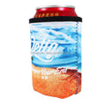 Beach Themed Beer Sleeve Insulated Neoprene Can Cooler Sleeve for Beer Beverages Cans and Bottles