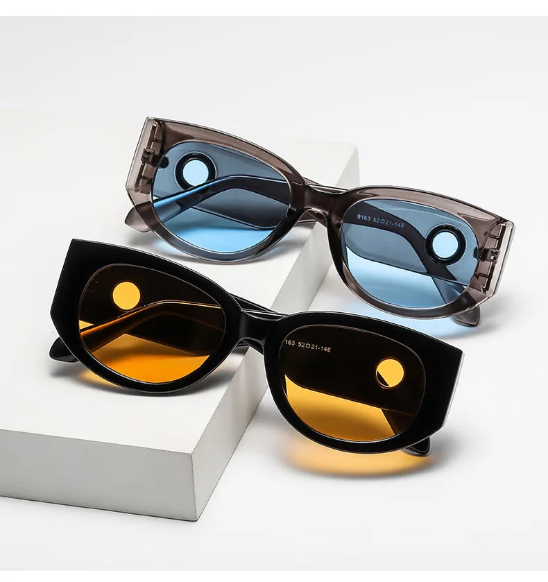 Brand Designer Fashion Sunglasses UV400 Women Trendy Sun Shades Wide Leg Sun Glasses
