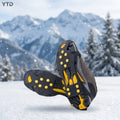 Manganese Steel Ski Snow Cleats 10 Teeth Non-Slip Claws Ice Crampons Hiking Climbing  Chain for Camping Hiking Comfortable Shoes