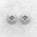 Sterling Silver 4*5/5*6/6*7mm Semi Mount Stud Earrings Empty Frame Blank Setting S925 Base Without Center Stone for DIY Inlay