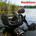 [Germany Stock] Rooblinos AK2000 Left Hand Baitcasting Reel 7.2:1 Gear Ratio Two-Speed System Anti-Reverse Stream Lake River