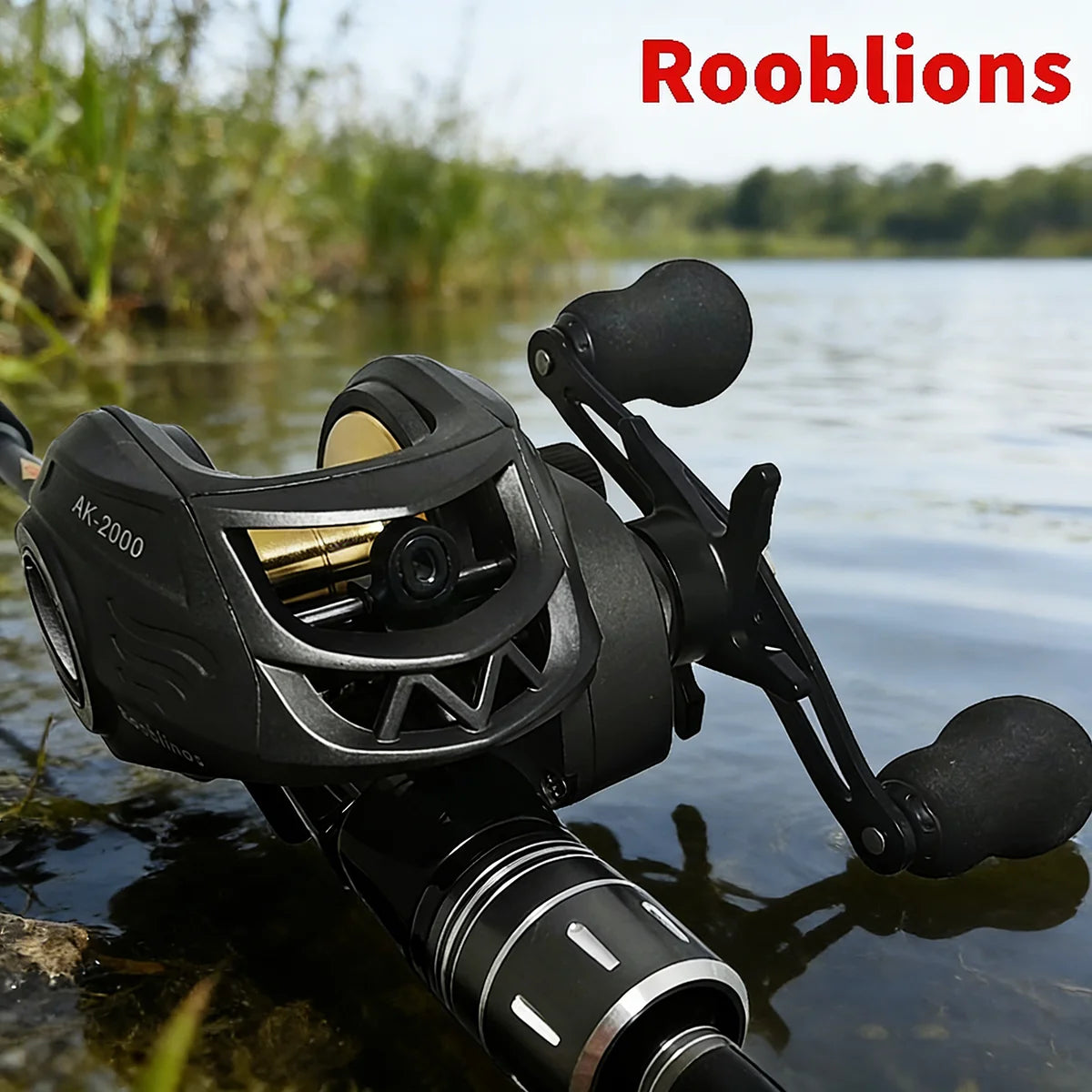 [Germany Stock] Rooblinos AK2000 Left Hand Baitcasting Reel 7.2:1 Gear Ratio Two-Speed System Anti-Reverse Stream Lake River