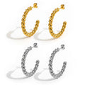 New Trendy 18K PVD Gold Plated Mini Twisted Hoop Earrings Stylish Rope Stainless Steel Geometric Jewellery Anniversary