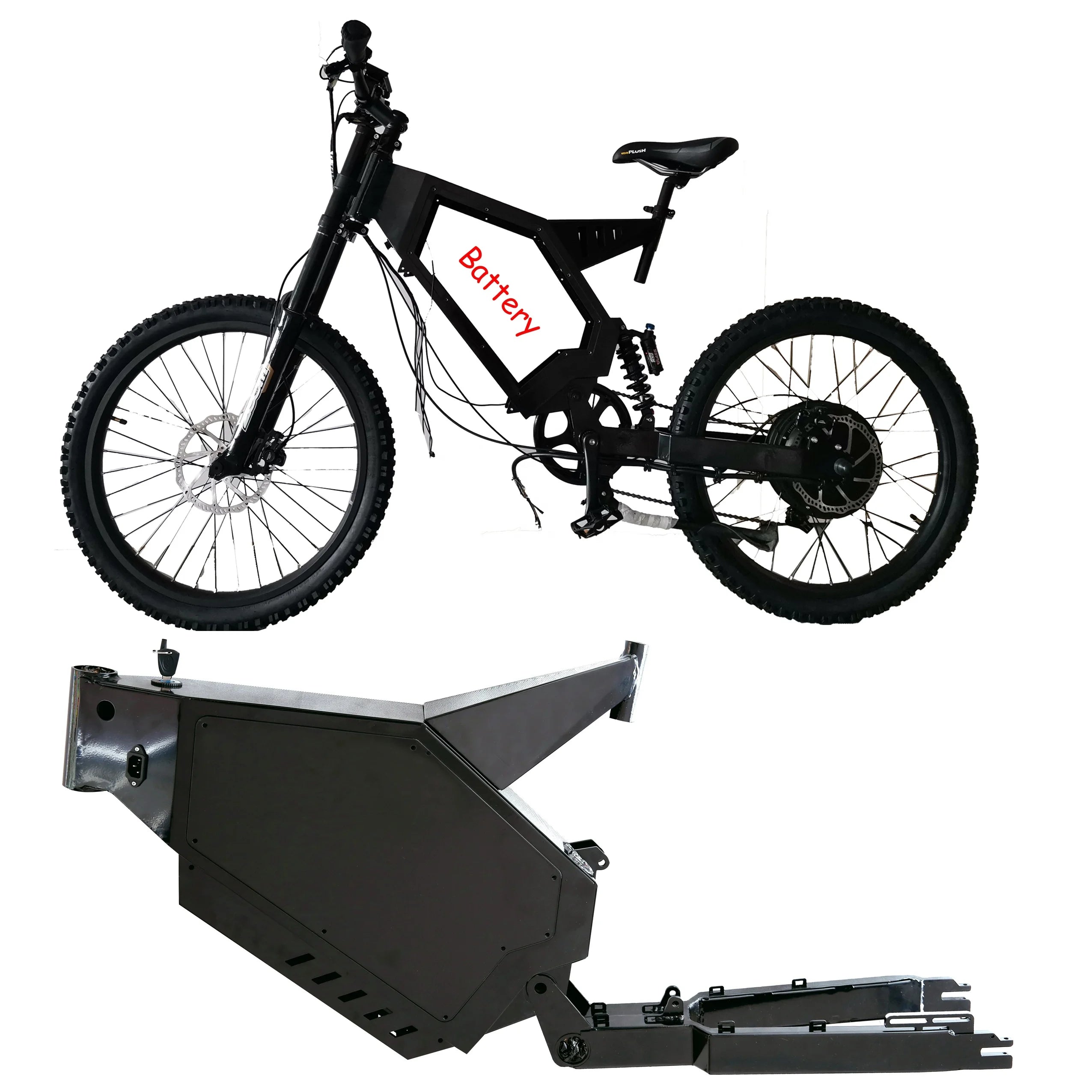 High-Power Electric Mountain Bike Frame New Model Steel Battery Bike Steel Motorcycle Seat Optional Ebike Frame for MTB Use