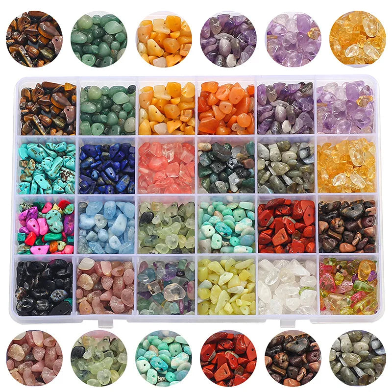 Customized 10/15/24 Girds Nature Gemstone Beads Set for DIY Jewelry Making  High Quality Irregular Stone Beads Kit