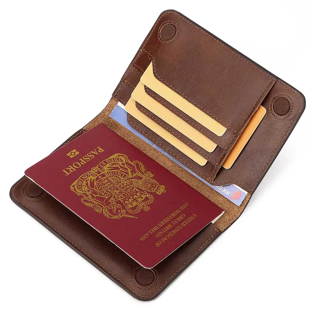 HUMERPAUL Genuine Leather Passport Holder Cover Wallet Travel Essential RFID Credit Card Holder International Travel Accessories
