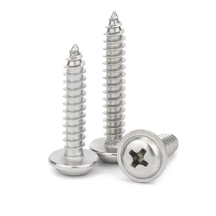 M2 M2.2 M2.3 M2.6 M3 M3.5 M4 M5 M6 304 Stainless Steel Wood Phillips Pan Washer Truss Head Self Tapping Screws With Collar
