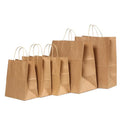 Wholesale Reusable Custom Logo Shopping Clothing Bag Food Coffee Paper Bags With Handles Brown Kraft Paper Gift Bag