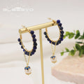 Lapis Lazuli Cloisonne Long Chains Drop Dangle Earring Hoop Earring for Woman Vintage Luxury Designer Jewelry