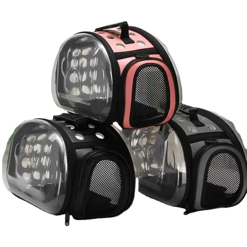 New Designer Dog Carrier Bags Travel Pet Bag Breathable Portable  Foldable Transparent Pet Bag