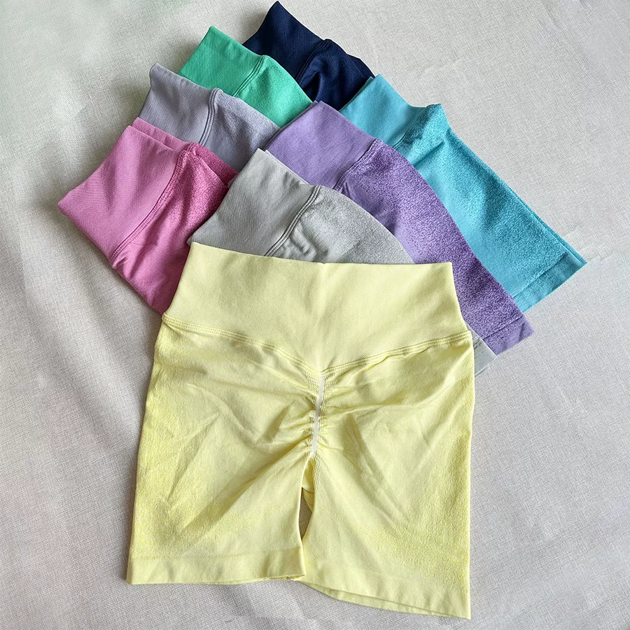 2025 Summer Scrunch Seamless Low Waist Fitness Yoga Shorts Hip-Covering Workout Leggings Conjunto Deportivo Mujer