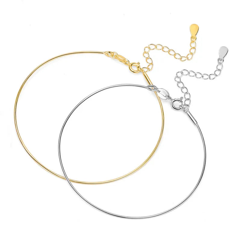 Sterling Silver Expandable Bangle Bracelets Adjustable Wire Blank Fine Jewelry Bracelets for DIY Jewelry Making