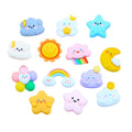 Cute Cartoon Matte Sky Moon Star Sun Flatback Resin Cabochons Hair Clip Clasp Accessories