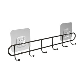 SAMANL Black Stainless Steel 6 Coat Hook Wall Mount Metal Hooks & Coat Racks for Bathroom Kitchen