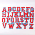 New Arrival Iron on Letter Patch 3D Embroidery Chenille Patches DIY Garment Accessory Blue Glitter Border Red Toweling Alphabet