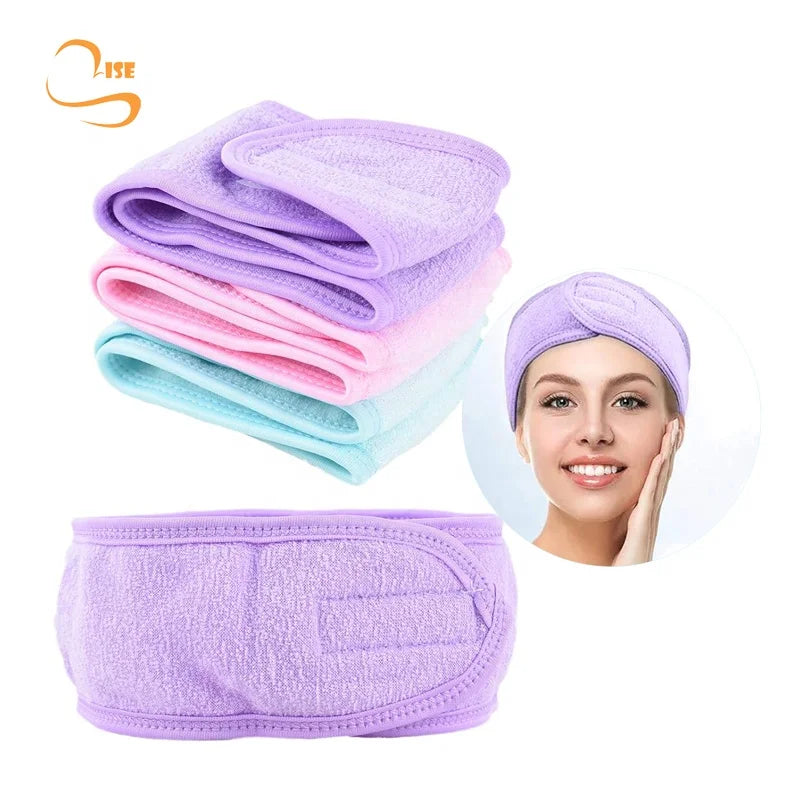 Good Quality Colorful Adjustable Spa Facial Hair Wrap Double Layer Towel Girls Cosmetic Headband