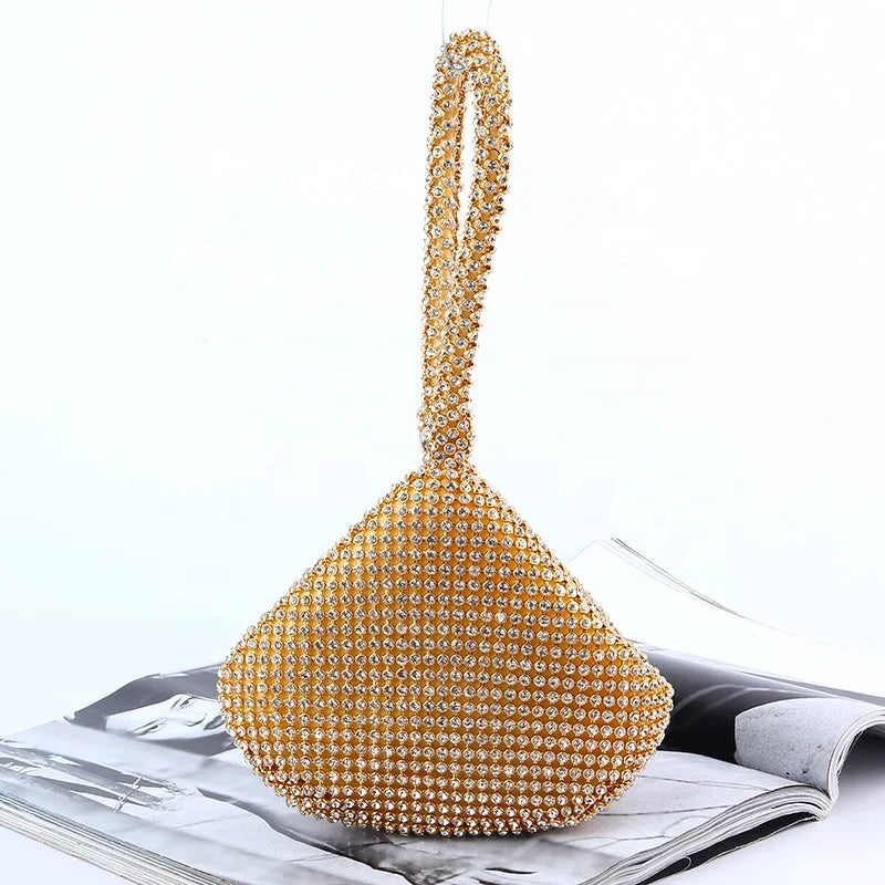 New Arrival Custom Full Rhinestones Women Glitter Evening Party Bag Bling Banquet Handbags for Ladies