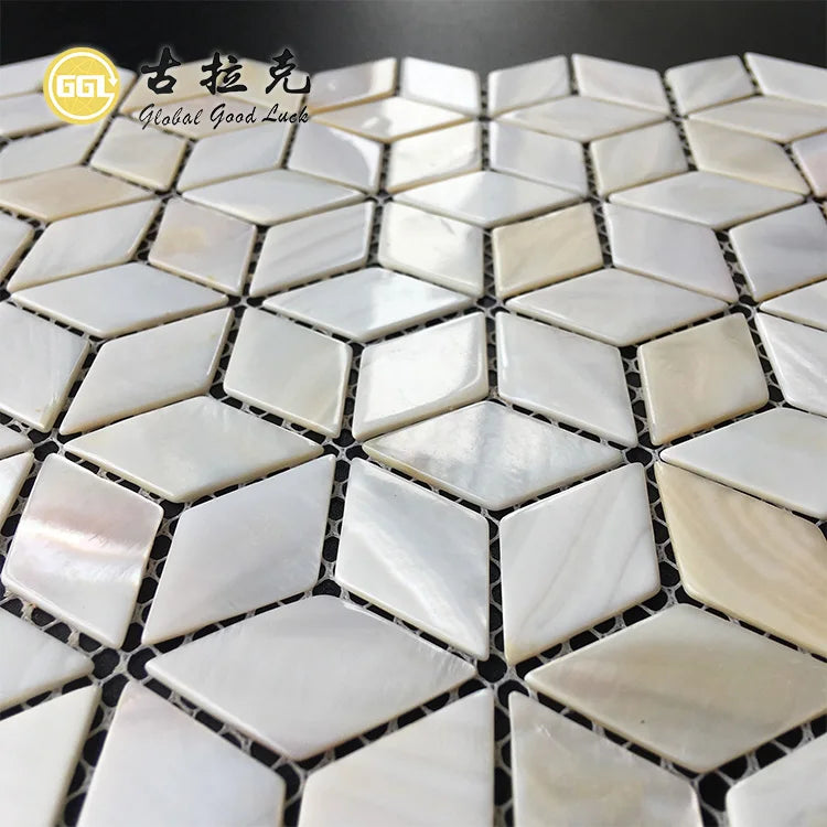 Modern Natural Mother of Pearl Shell Art Mosaic Tile Self-Adhesive Peel and Stick for Kitchen Backsplash and Wall Decor