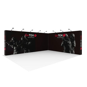 Portable Easy Setup Aluminum Frame Fair Booth Tension Dye-sublimation Fabric Full LED Edges Exhibition Display Stand Trade Show