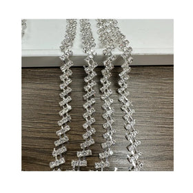 10yards Crystal Motif Rhinestone Trim With Rhinestones Sew on Chain for Wedding DIY