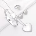 Trendy Plated Silver Stainless Steel Jewelry Love Cute Geometric Stone Hot Simple Style Gemstone Bracelet Design Sets