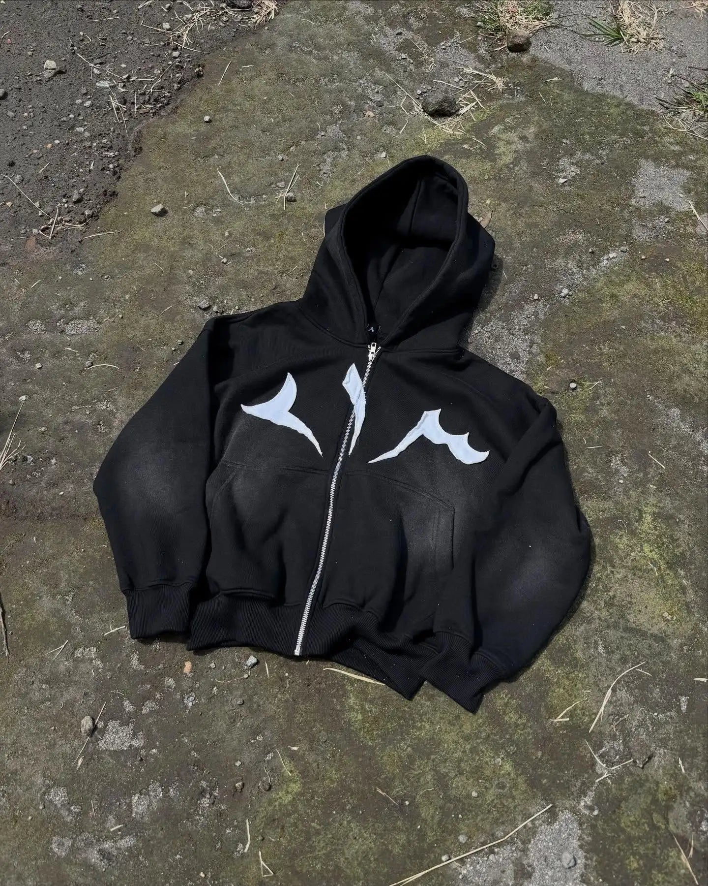 Costom Vintage Embroidery Acid Wash DTG Printing logo Zip up Hoodie  500gsm Heavyweight Streetwear Distressed Wash Hoodie