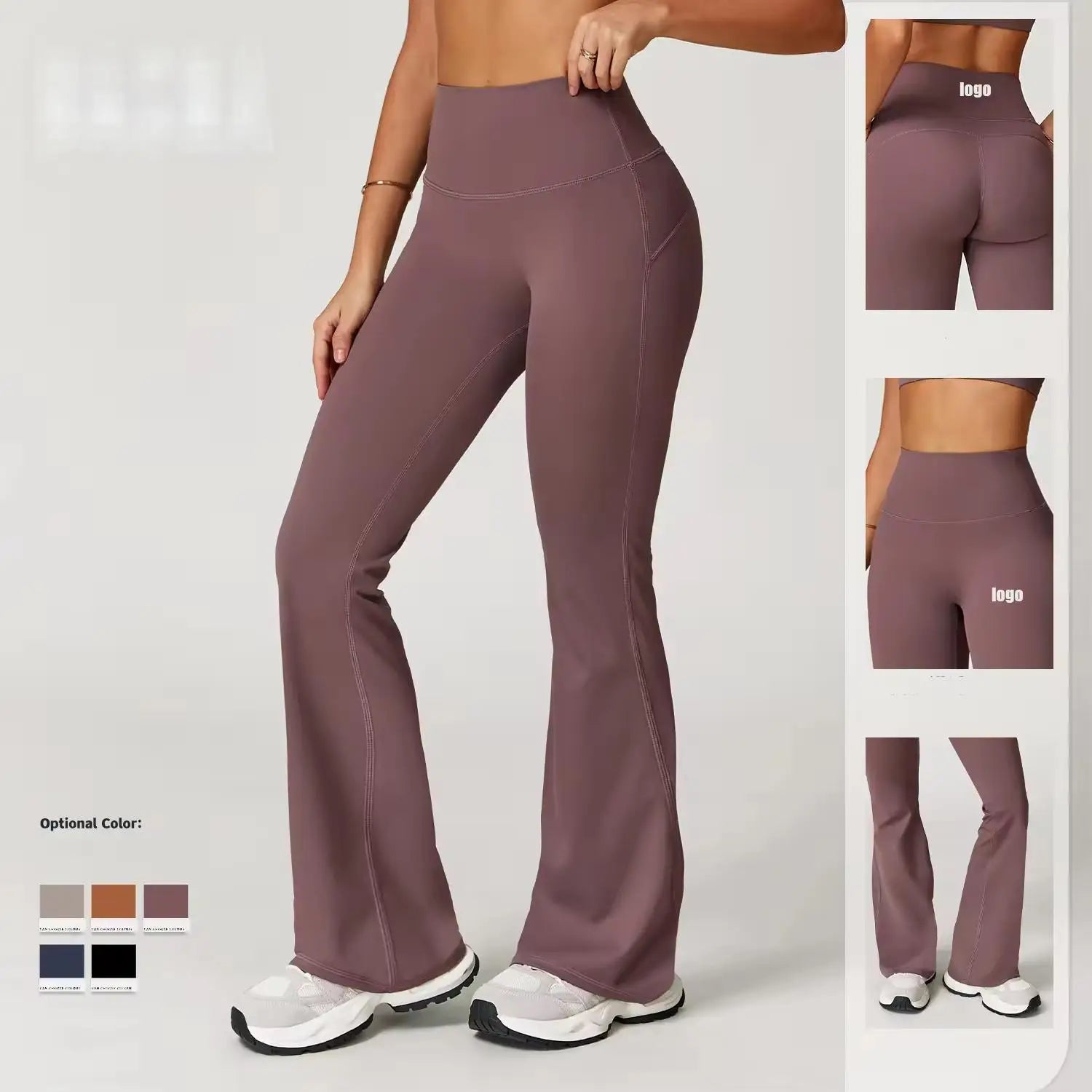 High Waist Butt Lifting Flare Leggings for Women Workout Gym Fitness Yoga Pants with Convenient Flare Design for Sports