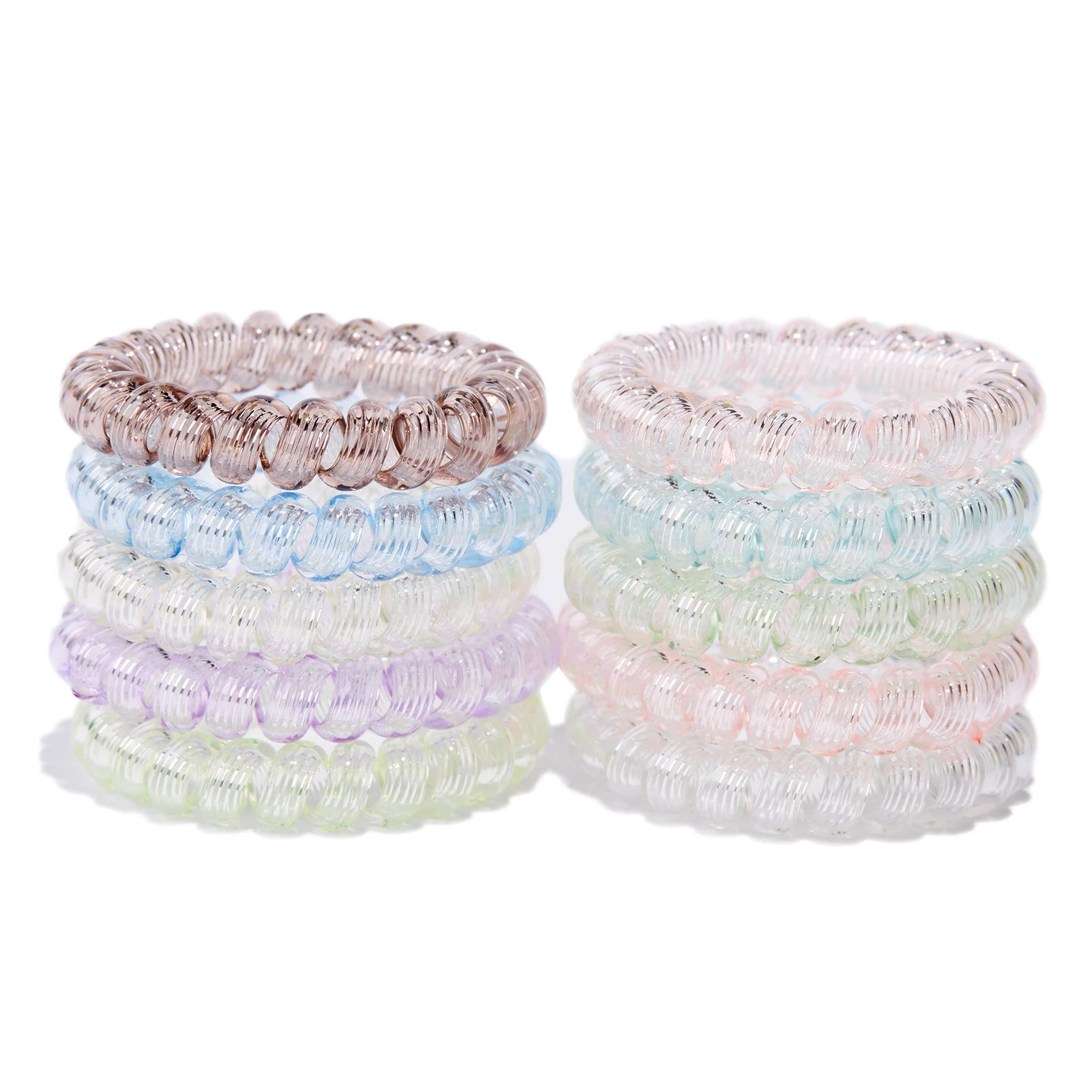 Phone Cord Coil Hair Bands Elastic Spiraled Hair Ties for Adults