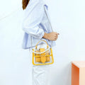 Custom Fashion Waterproof Transparent Clear PVC&PU LeatherJelly Chains Messenger Crossbody Handbag Purse Bag