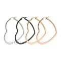 Wholesales Simple Stainless Steel Women Girls Hoop Heart Earring Jewelry Gift