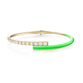 925 Sterling Silver Diamond CZ Gold Vermeil Enamel Cuff Bangles
