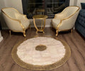 Patchwork Area Rug White and Gold Large Patchwork Rug for Home Decor