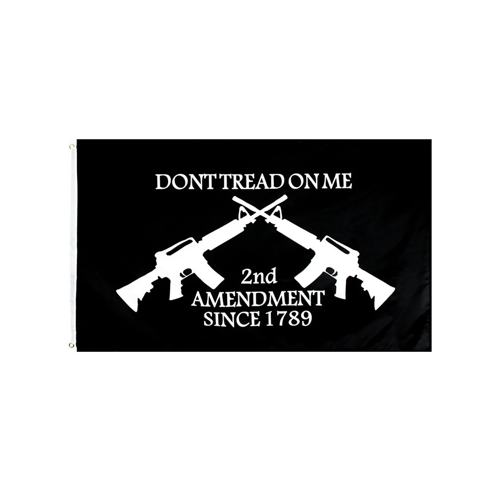 Ready Stock 100% Polyester Flying Style Double Sided 2nd Amendment Flag 3x5 Ft Level 4+ Certified Soft