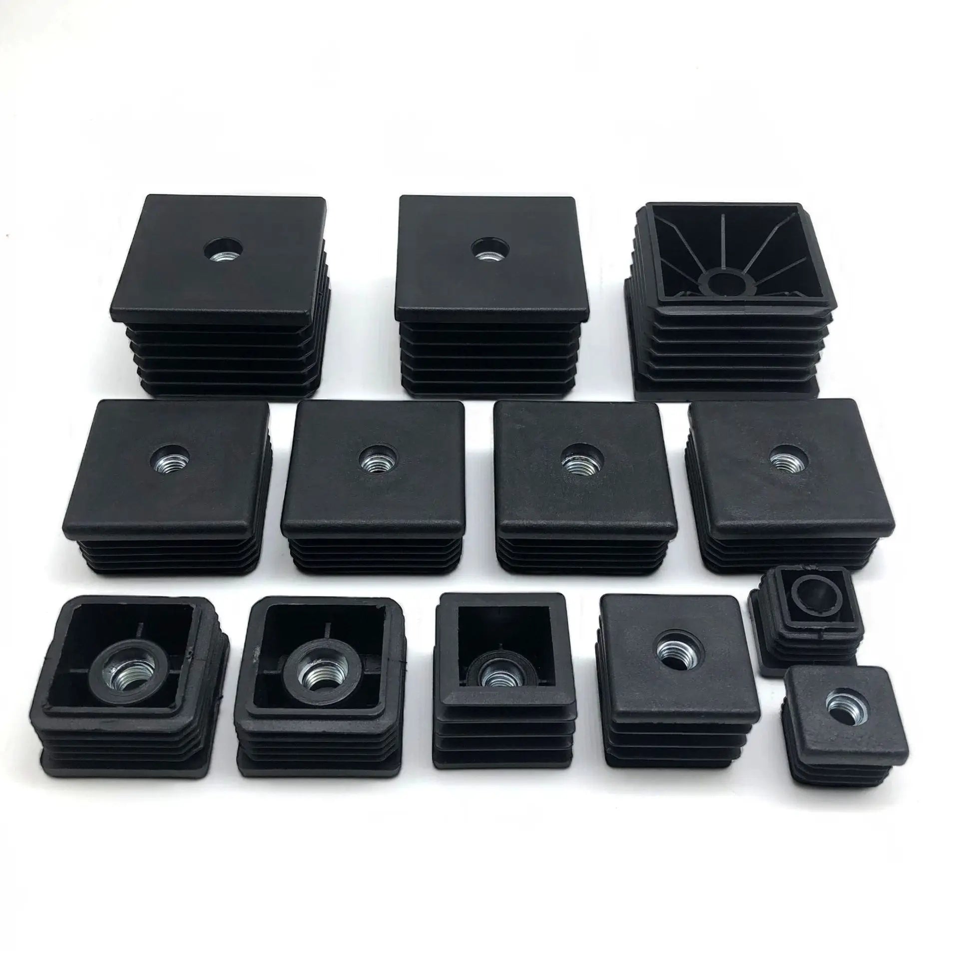 2 Inch Reusable Square Plastic Tube Plug Anti-Slip Pipe Blanking End Plug with Legs