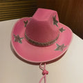 Hot Selling Cowboy Sequin Stars Diamond Band pink Western Women Cowgirl Hat pink Cowboy Hat for Women