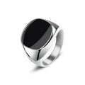 Men's Punk Rock Signet Ring 316L Stainless Steel Gold Plated Hip Hop Party Jewelry Wholesale Male Accessory