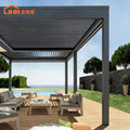 Customized Pergola Canopy 3x4 Patio Electric Prefab Pergola Kits Waterproof With Sensor Outdoor Roof Garden