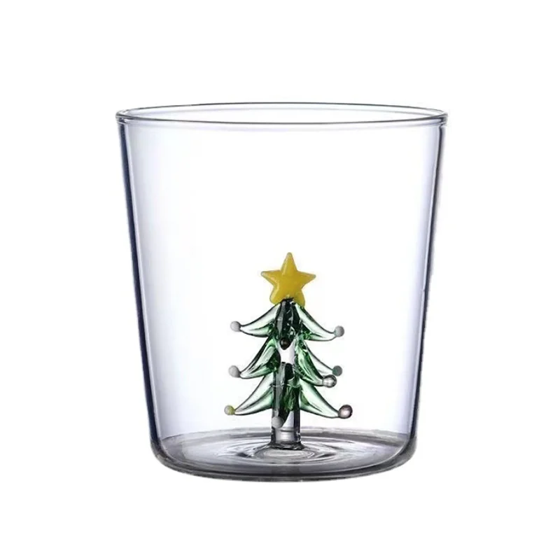 3D Plant Flower Lily of the Christmas Tree Glass Cup