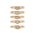 LOZRUNVE 925 Sterling Silver Stackable Single Stone Diamond Ring Women