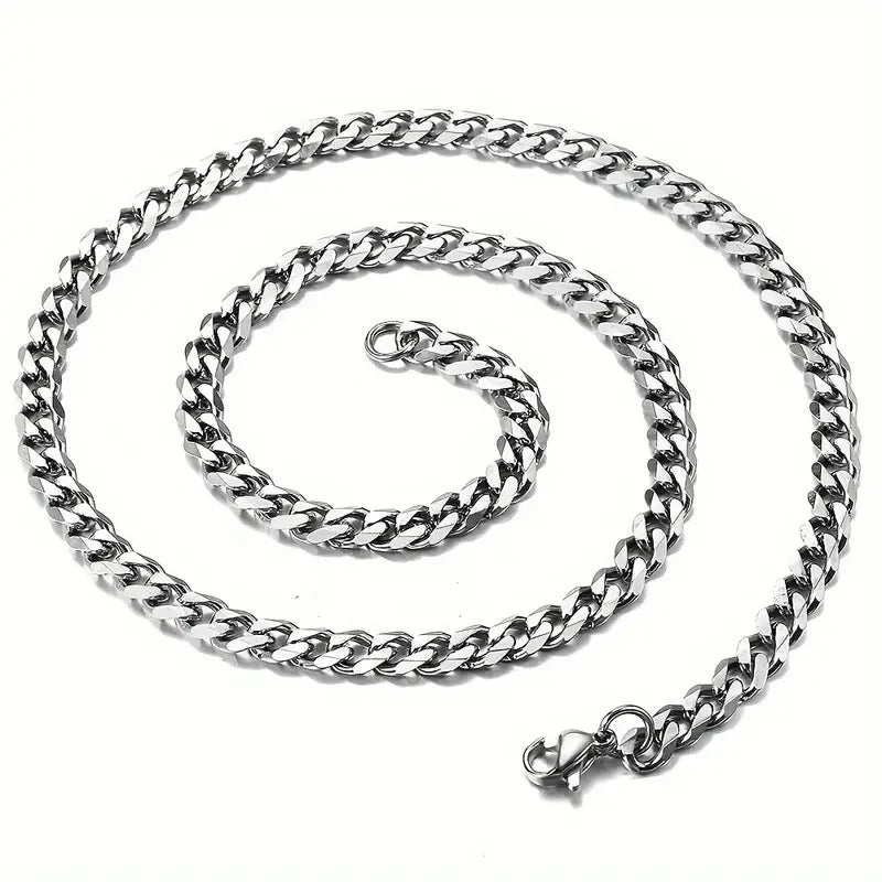 Wholesale 18K Gold Plated Titanium Stainless Steel Cuban Chain Necklace for Men Trendy Engagement Style