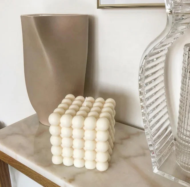 Custom Handmade Modern Art Candle Big Size Bubble Cube Design Soy Wax Rubik's Scented Candle for Weddings