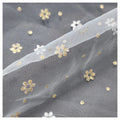 Sparkle Glitter Two-Color Small Cherry Blossoms Floral Polyester Tulle Mesh Fabric
