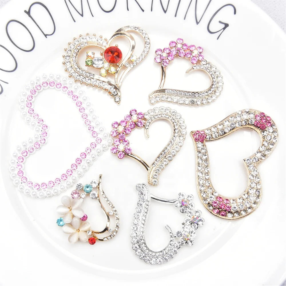 Factory New Rhinestone Alloy Accessories Creative Pearl Love Crystal Plum Blossom Applique Phone Case Sticker Exquisite Brooch